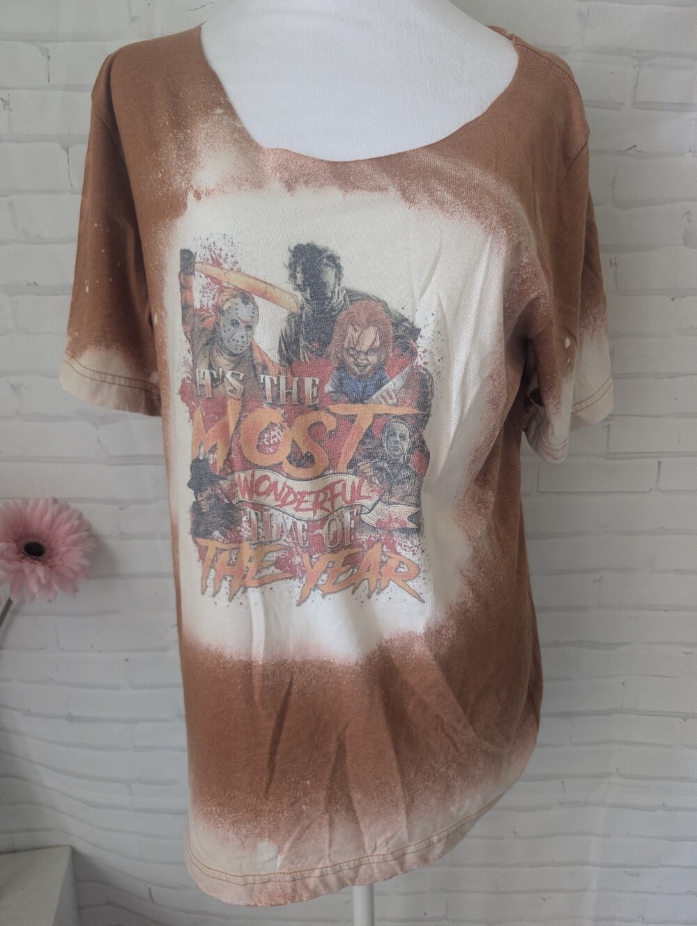 Women's Rust Tie-Dye Graphic Halloween Tee